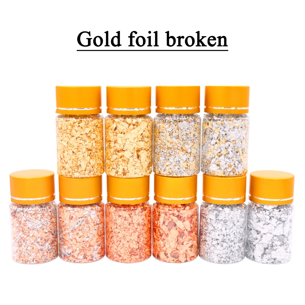 

Imitation Gold Leaf Flakes Copper Flakes for Gliding Arts Crafts Decoration Silver Copper Gold Foil Fragments Gold Flakes Crafts