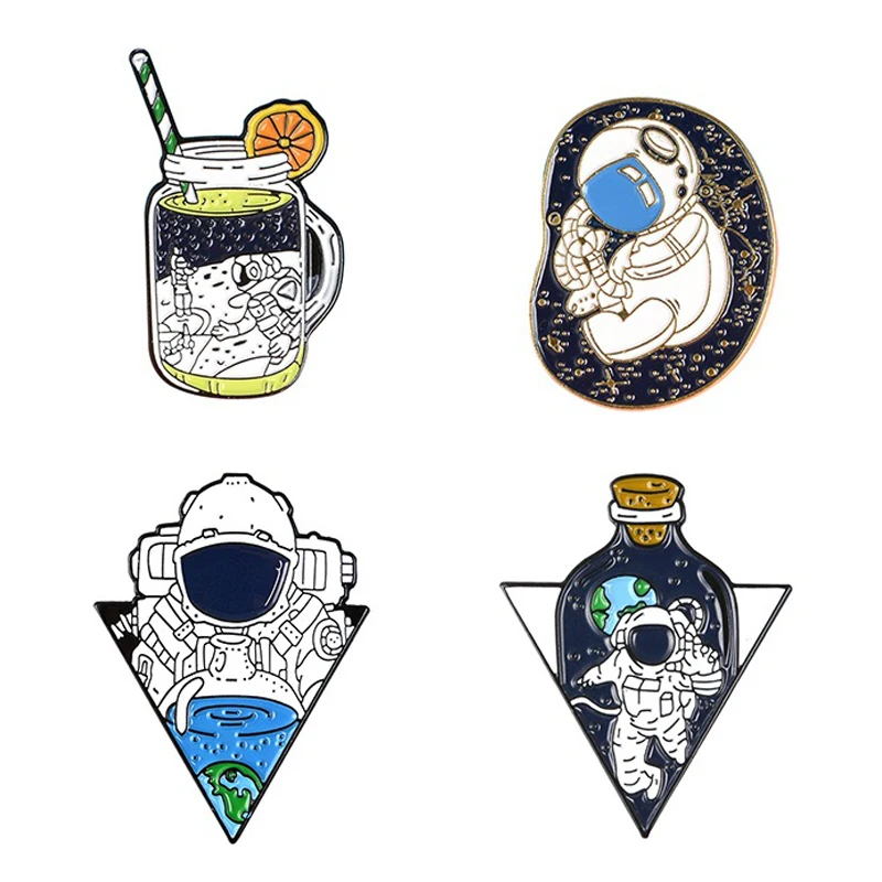 Броши космонавтов новинка Космический космический значок эмалированная булавка