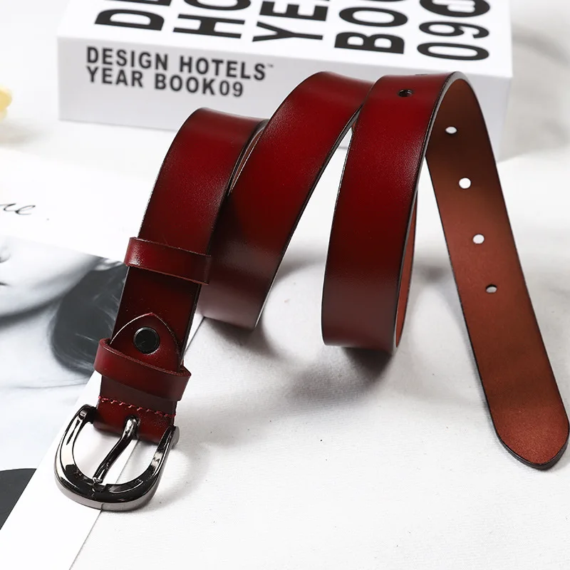 

2021 ELEGZO Genuine Leather Belts For Women Fashion Retro Leather Belt Female Needle Buckle Jeans Waistband