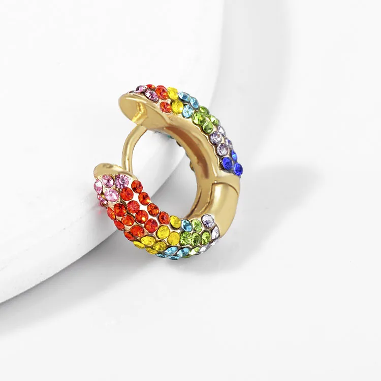 CARSINEL Фирменная Новинка Мода красочные Bijoux(украшения своими руками) с украшением в виде кристаллов Стразы Серьги в виде колец, для Для женщин маленькие серьги вашей мечты ювелирные украшения оптом ER0725