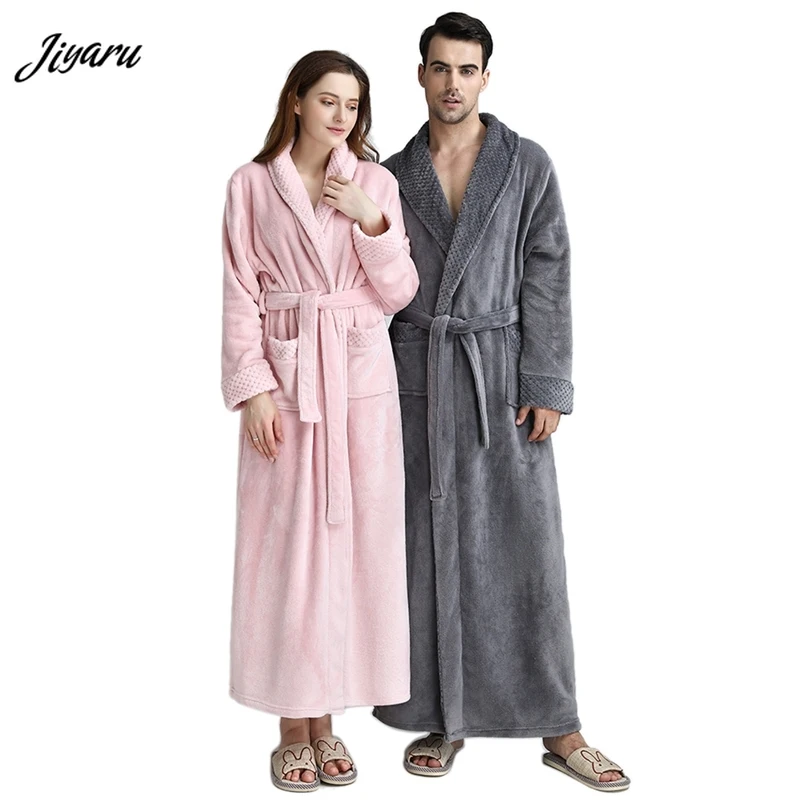 Зимний толстый банный халат для женщин и мужчин фланелевый кимоно влюбленных пар