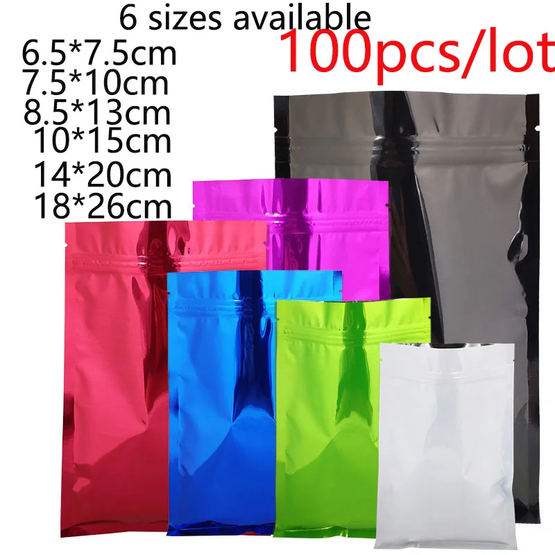 Мульти размер 100 шт майлар ziplock сумки фольги небольшой замок типа молния