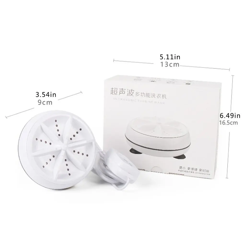 

Mini Ultrasonic Washing Machine Portable Turbo Personal Rotating Washer Convenient Travel Home Business Travel USB