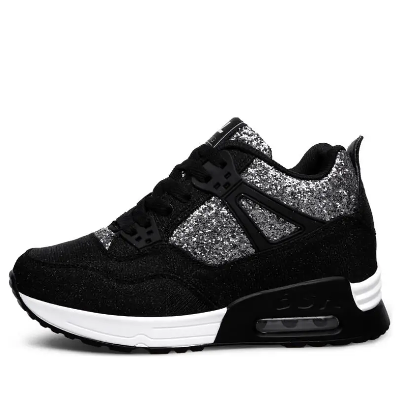 Повседневная женская обувь дышащая на толстой подошве увеличивающие рост