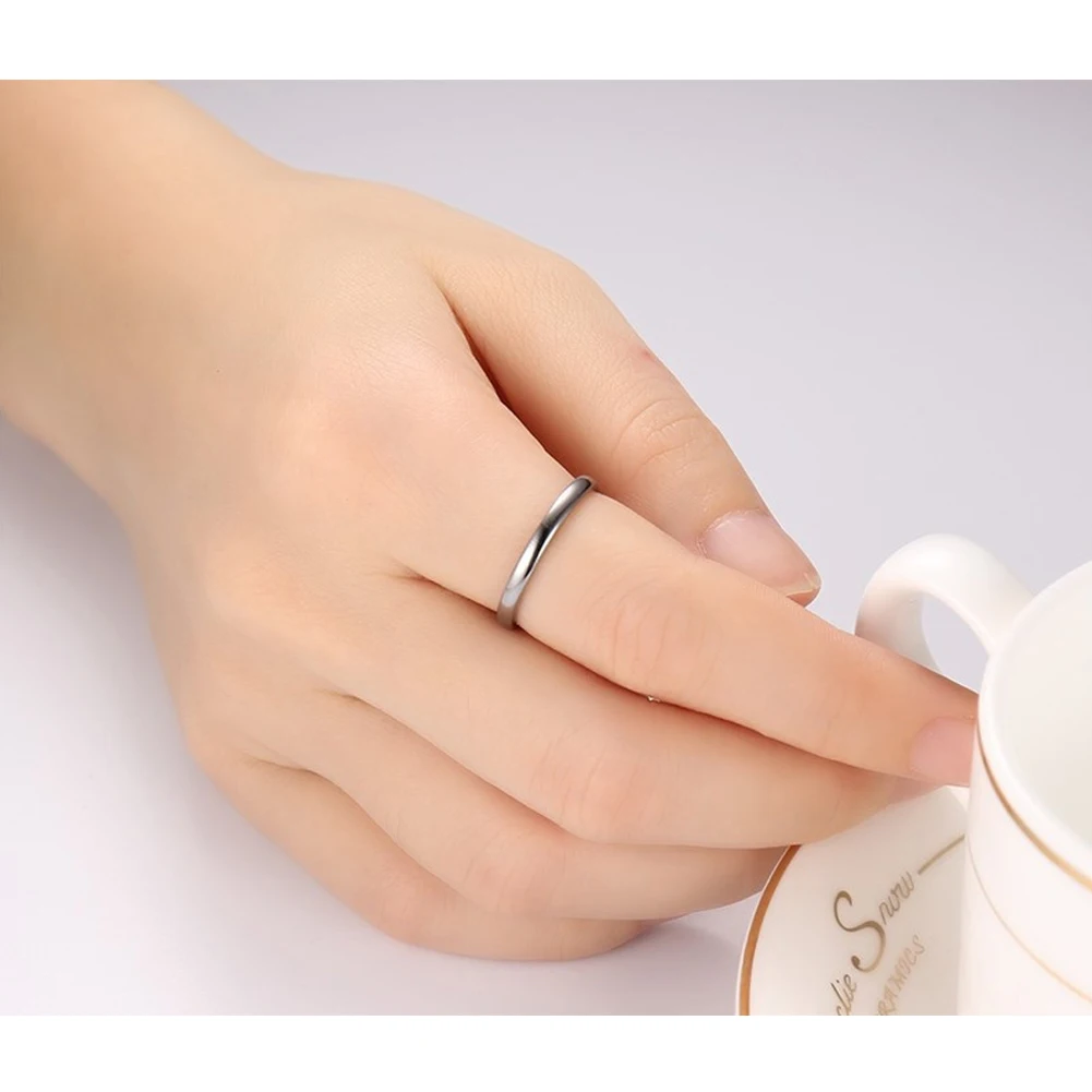 2 мм Ширина сталь цвет полностью полированная Вольфрамовая кольцо обручальное