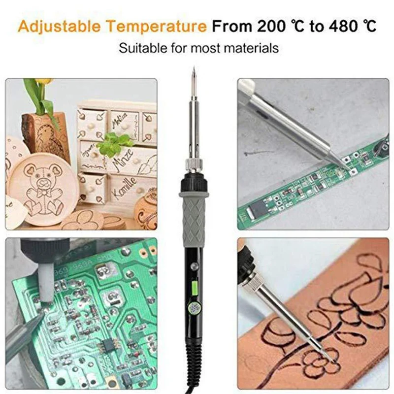 37Pcs Wood Burning Kit Tool Creative Set Carving Pen Soldering Iron Pyrography | Инструменты