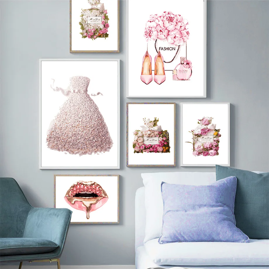 Роскошные модные настенные картины с изображением парфюма на каблуке в Париже