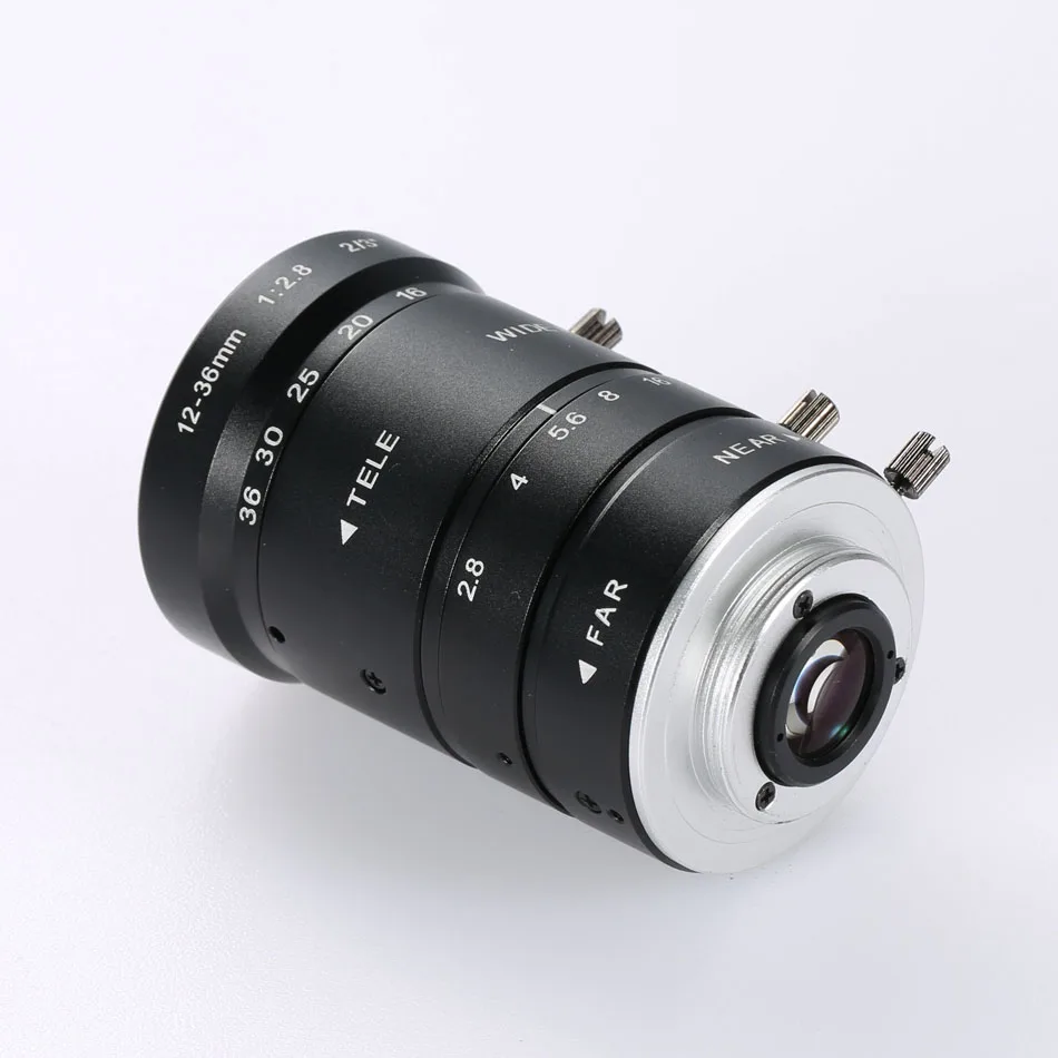 

10MP объектив промышленного микроскопа 12-36 мм большое поле зрения объектив с высоким рабочим расстоянием без искажений 2/3 большая Целевая поверхность