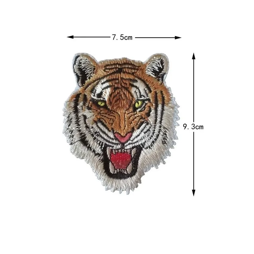 Животное Тигр Леопард Вышивка Патчи для глажения применение для военной армии полосатая одежда термоклейкие для одежды аппликация, наклейка