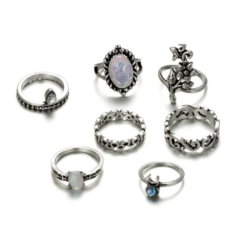 Docona 10 видов винтажных геометрических колец в форме сердца для женщин цветной