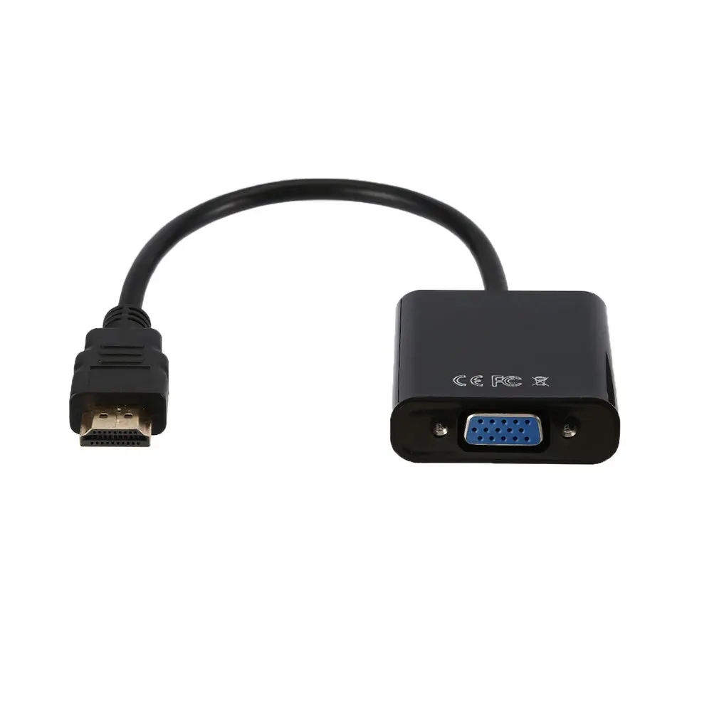 1080P Active HDMI to VGA Adapter Video Converter Male Female with Micro USB and 3.5mm Audio Port Cable |