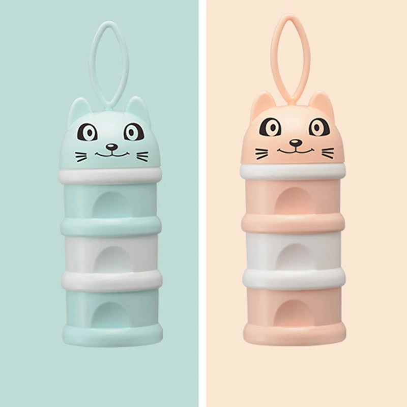 Newbon детская коробка для хранения еды 3 слоя портативный мультфильм кошка