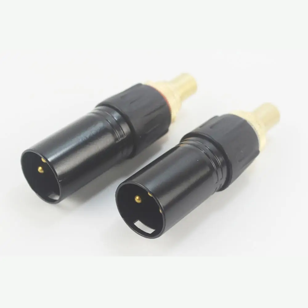 XLR Male to RCA Female Socket Adapter Gold Balanced Cable Plug Phono (Pair)
