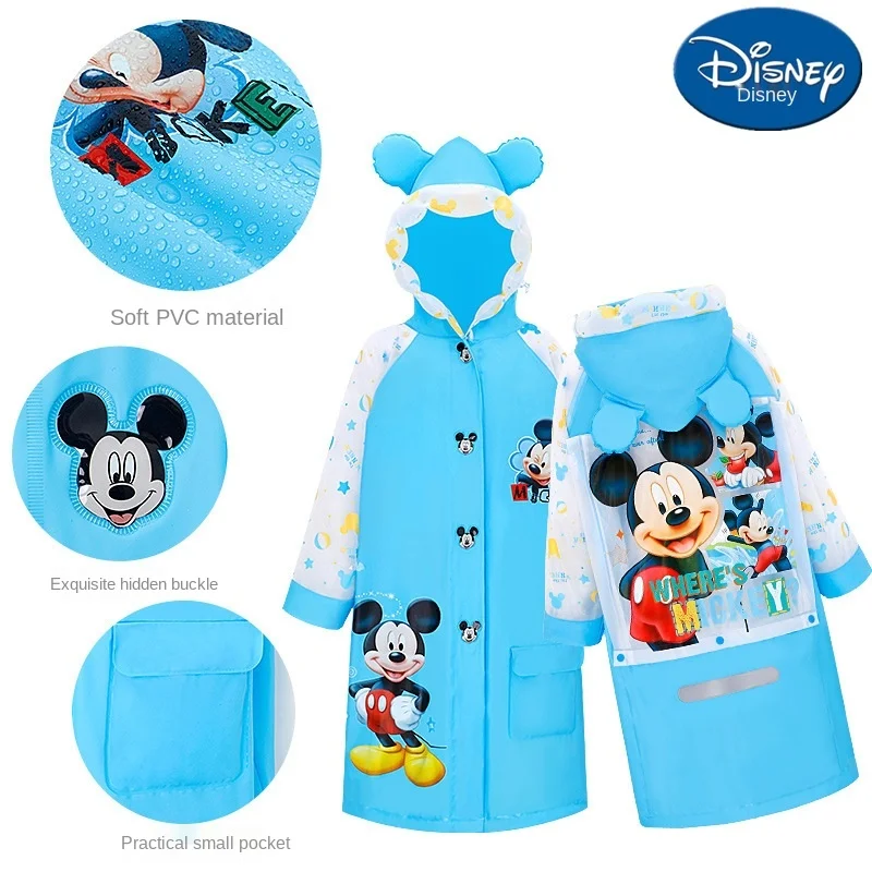 Синий плащ с изображением Микки и Минни школьная сумка непроницаемая для детей