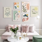 Скандинавская Мода абстрактное женское лицо Матисс линия рисунок плакат и принты красочные девушки холст картина стены искусства картины спальня