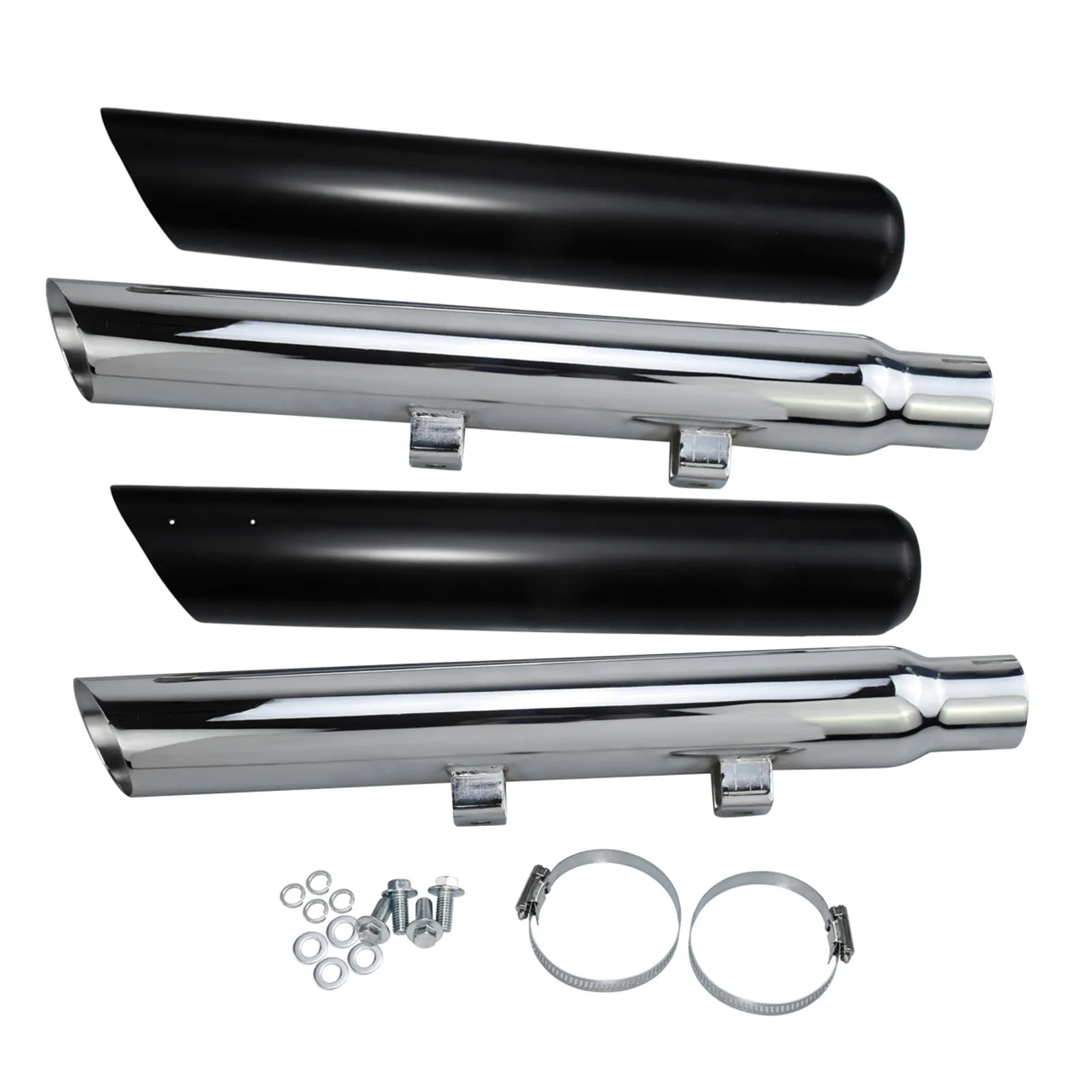 Мотоциклетные глушители Exhuast короткие выхлопные трубы черные/хромированные для