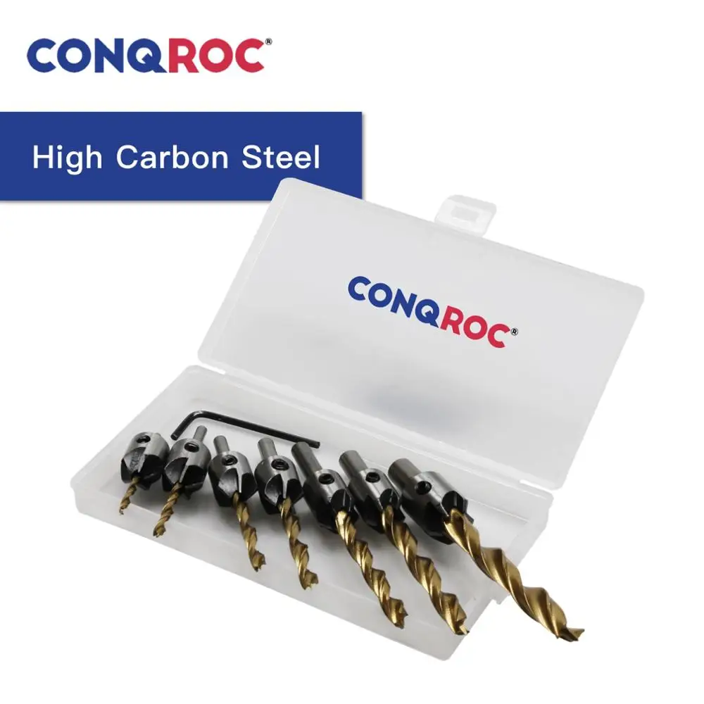 Набор зенкеров для дрели комплект из 7 насадок 3 10 мм с 5 канавками прямым