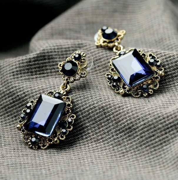 Геометрические Квадратные блестящие висячие серьги с кристаллами эффектные для