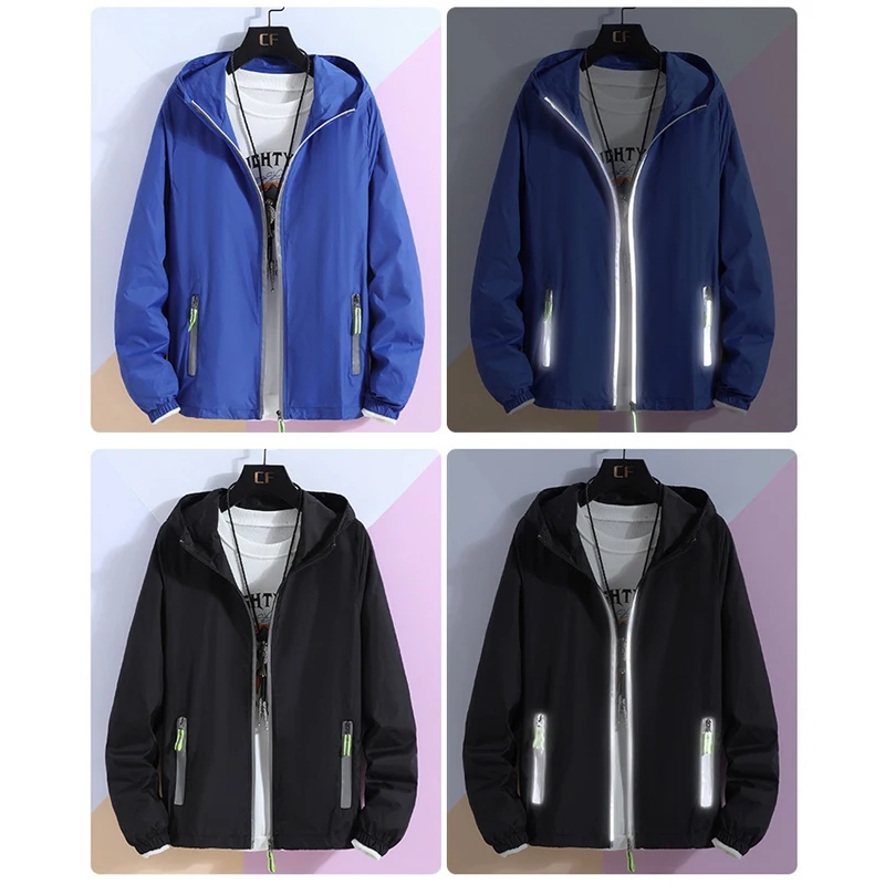 Прямая поставка тонкая мужская ветровка с капюшоном Солнцезащитная