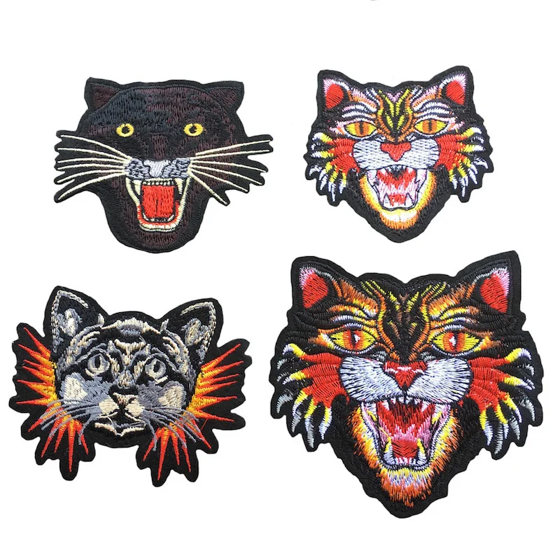 1 шт. оптовая продажа модные крутые Аппликации с вышивкой в виде кошки нашивки для