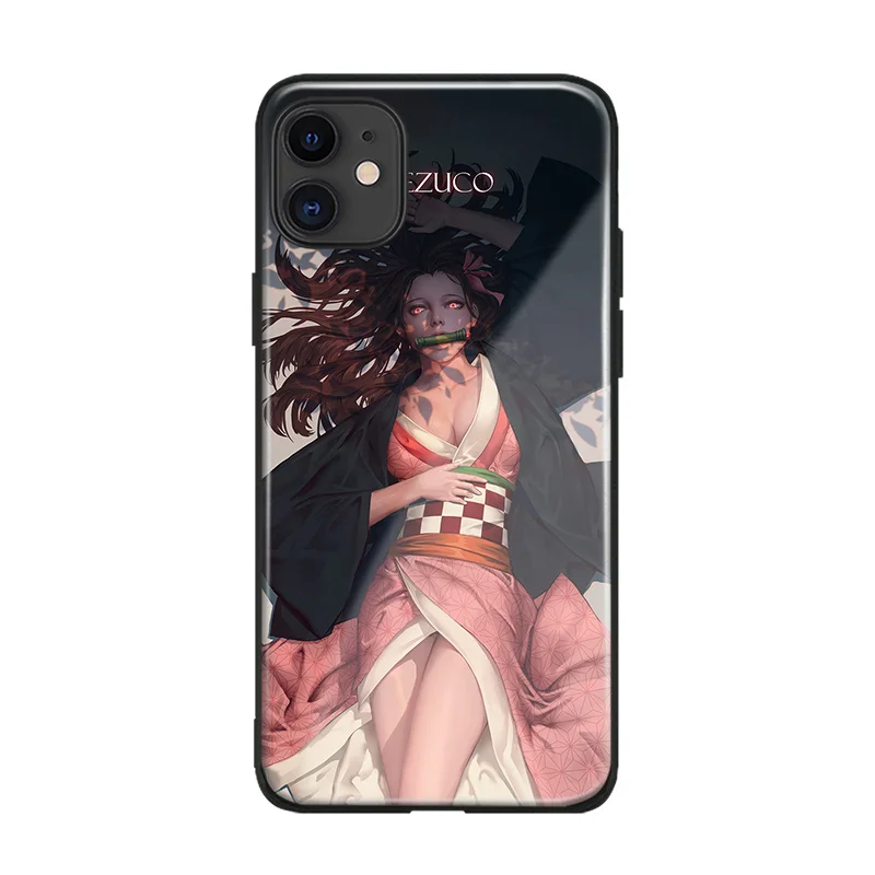 AE 3762 Kamado Nezuko Kimetsu no Yaiba Demon Slayer мягкий силиконовый стеклянный чехол для телефона для iPhone 6 6s 7 8 Plus X XR XS 11 Pro max - Цвет: AE 3762