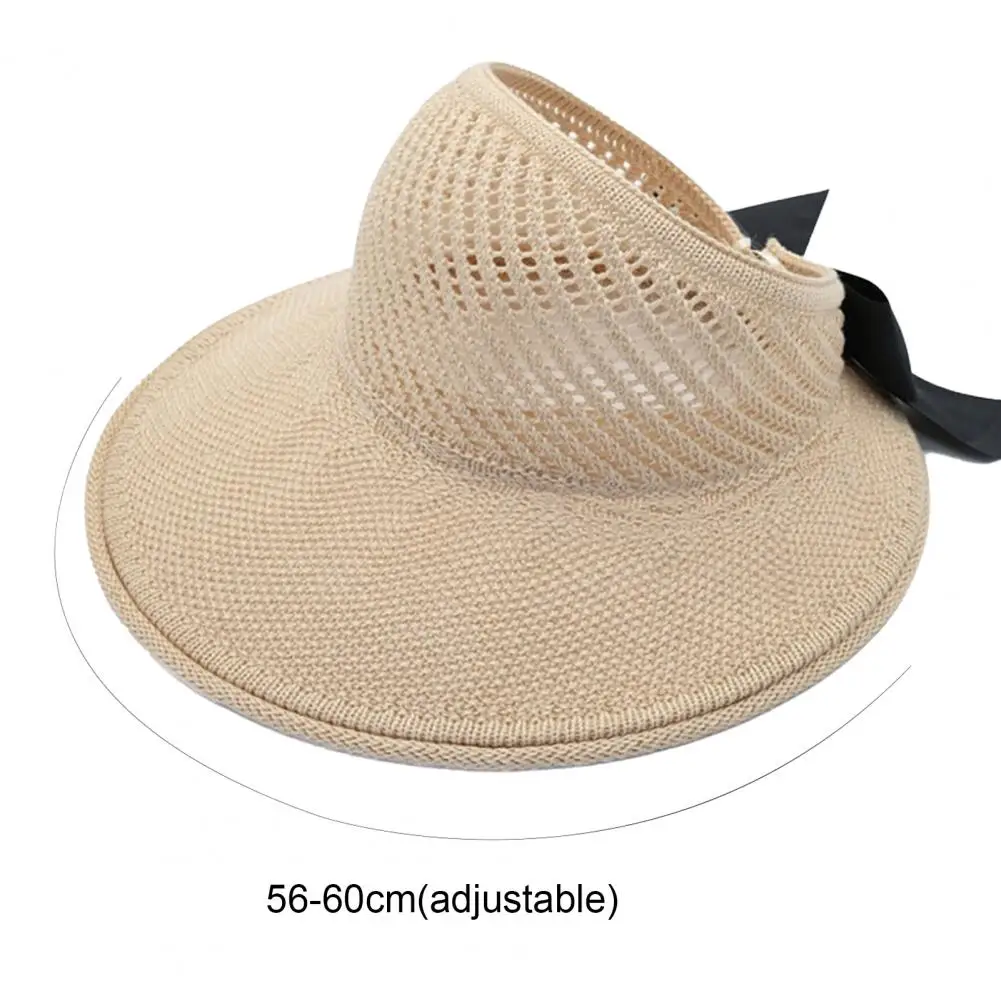 

Lady New Bowknot Straw Hat Adult Summer Sunscreen Leisure Cap Wide Brim Students Fresh Raffia Shading Sun Cap Foldable