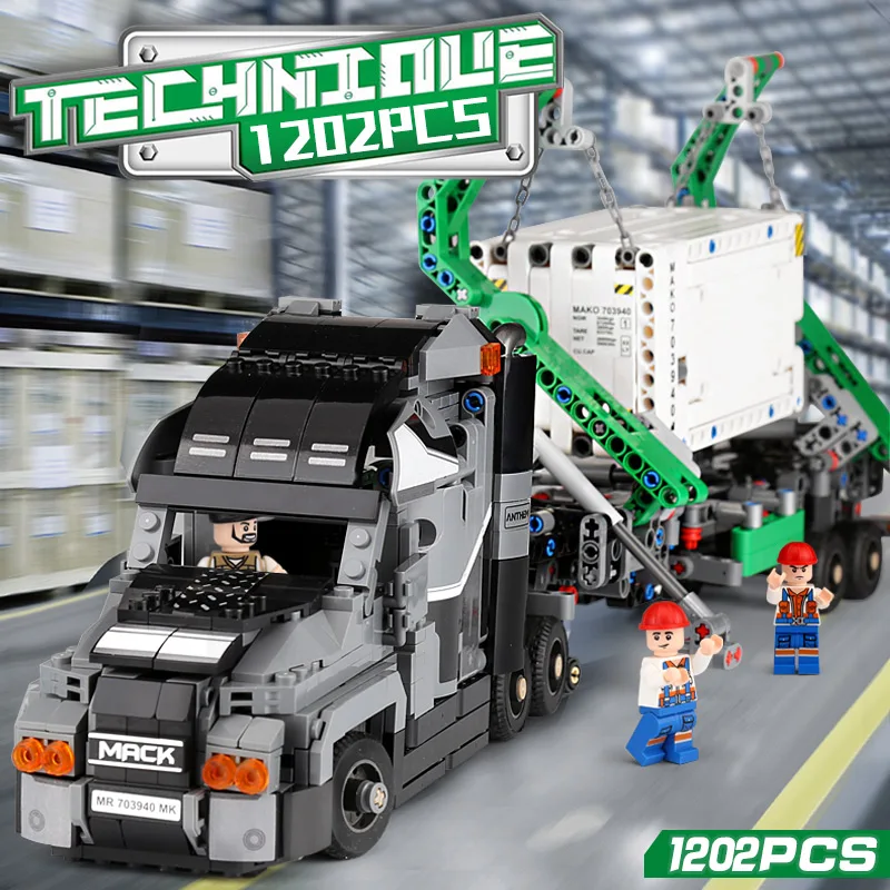 1202pcs Technic Car the City Mack Container Truck Vehicle Building Blocks Bricks Model Set Legoness Educational Toy for Children | Игрушки и