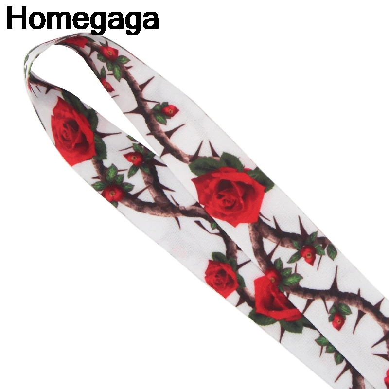 Homegaga винтажная роза Lanyards id Держатели для телефонов ожерелье аксессуар для ключей шеи ремни нагрудные опознавательные Значки для идентификации владельцев тесьма D2334