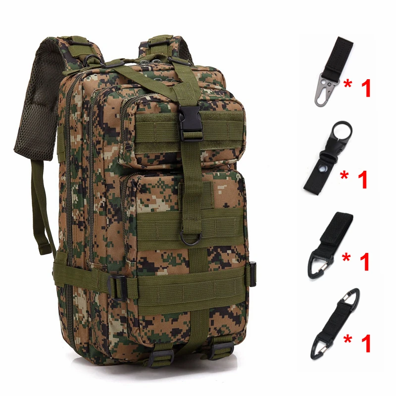 Jungle D and hooks Открытый походный рюкзак военный тактический Molle рюкзак камуфляж большой емкости Кемпинг Альпинизм Охота Дорожная Спортивная Сумка - Цвет: Jungle D and hooks