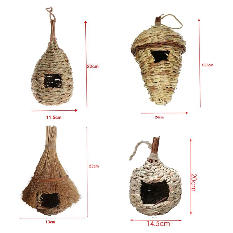 Птичье гнездо из натуральной соломы птичье домик ручной работы подвесная клетка