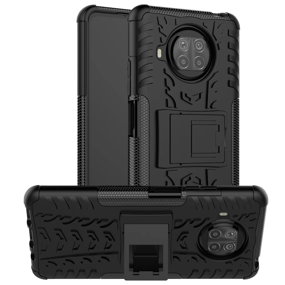 

Luxury Bracket Protection Phone Case For Xiaomi Note 10T Lite 10I Pro 10 Fashion Anti-fall Pattern Dazzling Collapsible PC Cover