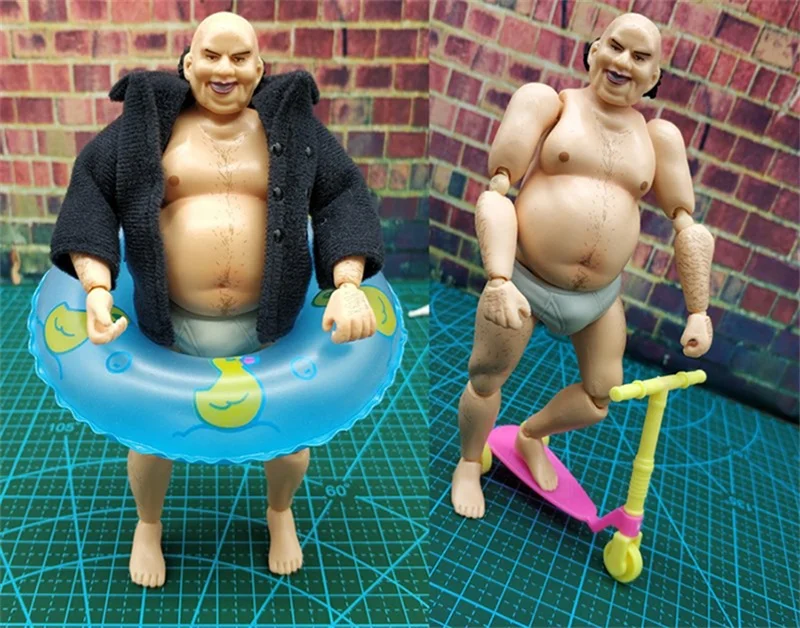 

Best Sell 1/12 Scale Japanese Wretched Uncle Fat Man Body Figure With Accessories Toys 6" Action Toy Doll