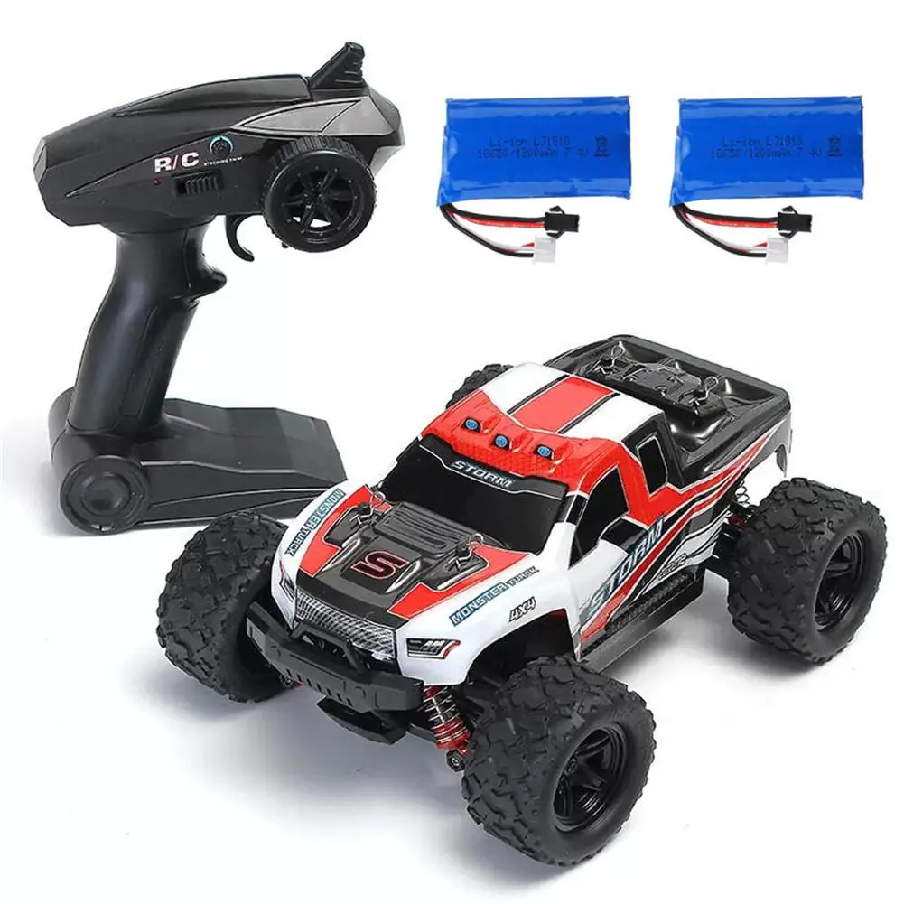 Coche de carreras a Control remoto para ni&ntilde;os, juguete de veh&iacute;culo de carreras todoterreno, de alta velocidad, Pies Grandes, HS 18301/18302 1/18 2,4G 4WD 40 + MPH-0