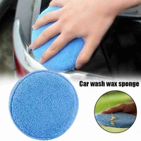 5 inch polishing sponge microfiber foam round shape sponge polish wax applicator car detailing cleaning pad blue color