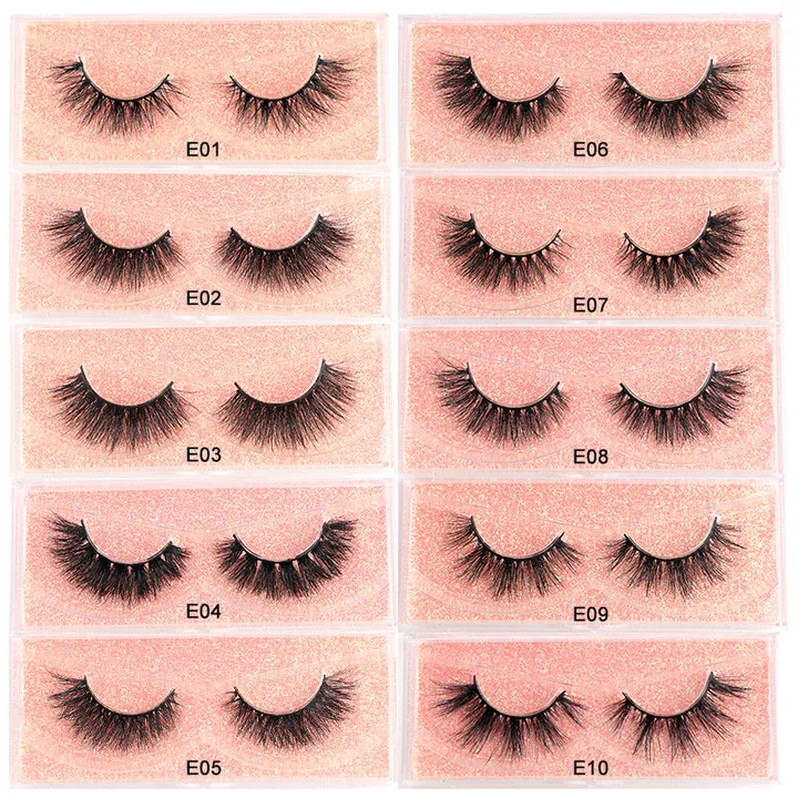 

False Eyelashes 3D Mink Lash Natural Handmade Volume Soft Lashes Reusable Real Mink Eyelash for Makeup E01
