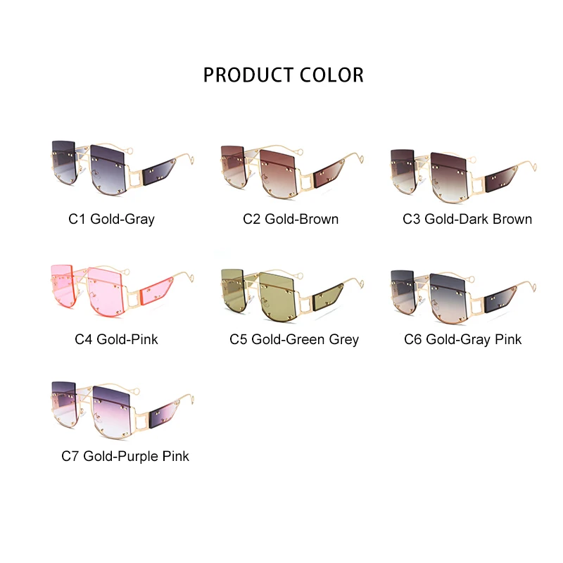 

ROYAL GIRL New Square Big Box Ladies Sunglasses 2020 Fashion Sunglasses Brand Luxury Personality Men's Sunglasses ss415