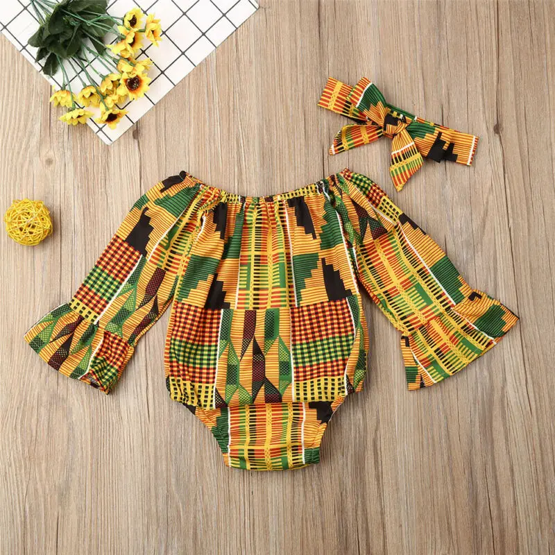 Комбинезон в стиле бохо для младенцев с длинным рукавом|Боди малышек| |