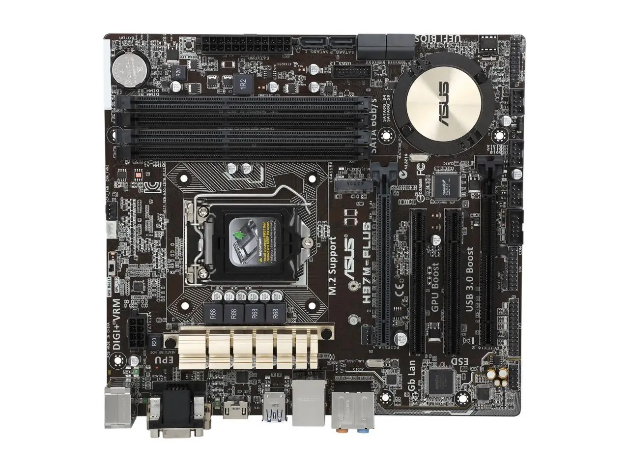 

H97 Материнская плата ASUS H97M-PLUS LGA 1150 DDR3 32 Гб Core i7/i5/i3 PCI-E 3,0 SATA3 USB3.0 M.2 Micro ATX настольная материнская плата