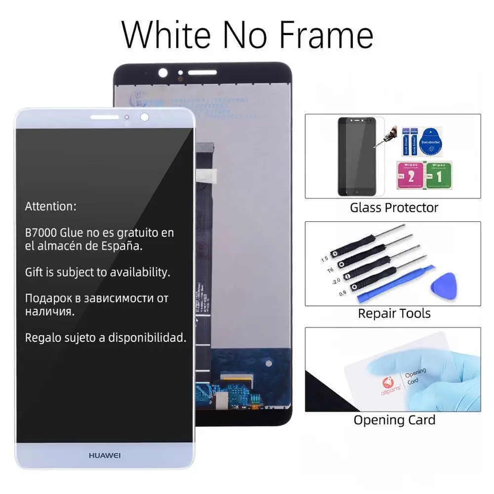 White No Frame 5,9 '' ЖК-дисплей для huawei mate 9, сенсорный экран с рамкой, дигитайзер для huawei mate 9, ЖК-MHA-L29, запасные части - Цвет: White No Frame