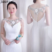 janevini luxury wedding jewelry long crystal necklace chain bridal shoulder strap wedding accessories beaded shoulder chains