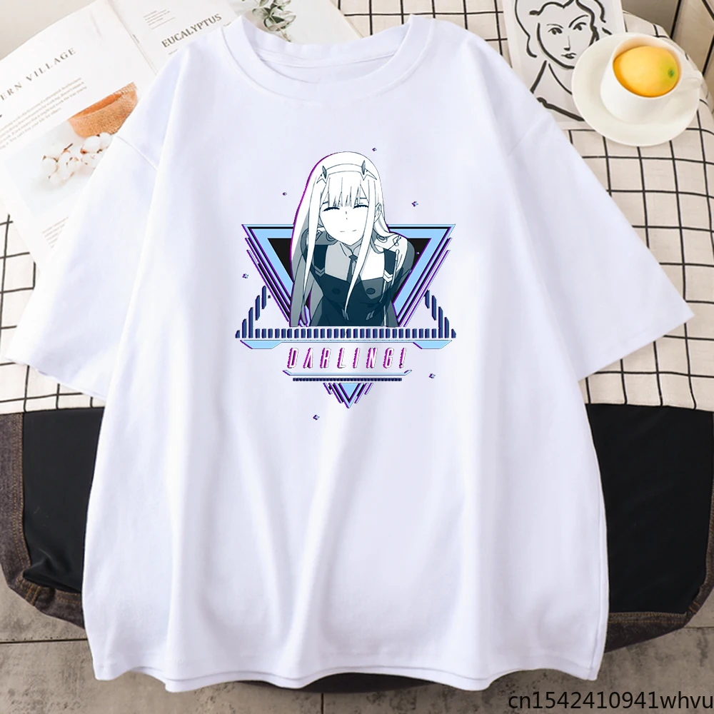 

Darling In The Franxx Anime Zero Two Woman T-shirts Summer Oversized Big Tops Fashion Hip Hop Top Cute Lovely
