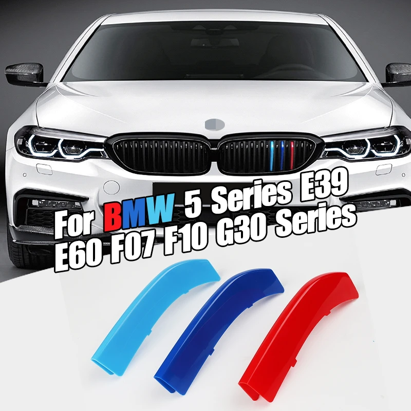 3 шт автомобильный 3D M Стайлинг Передняя решетка Накладка для BMW 5 Серия GT E39 E60 F10 F07