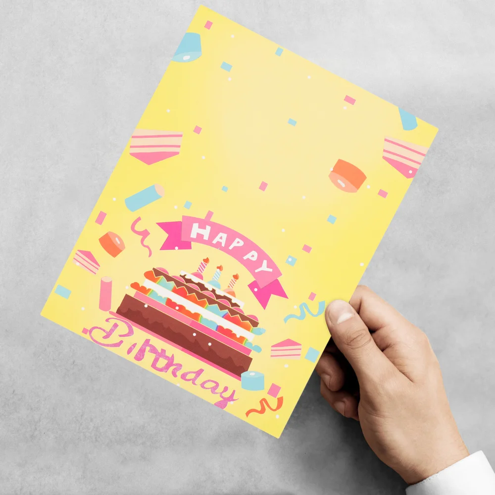 

5pcs Decorative Greeting Cards Delicate DIY Message Cards for Birthday