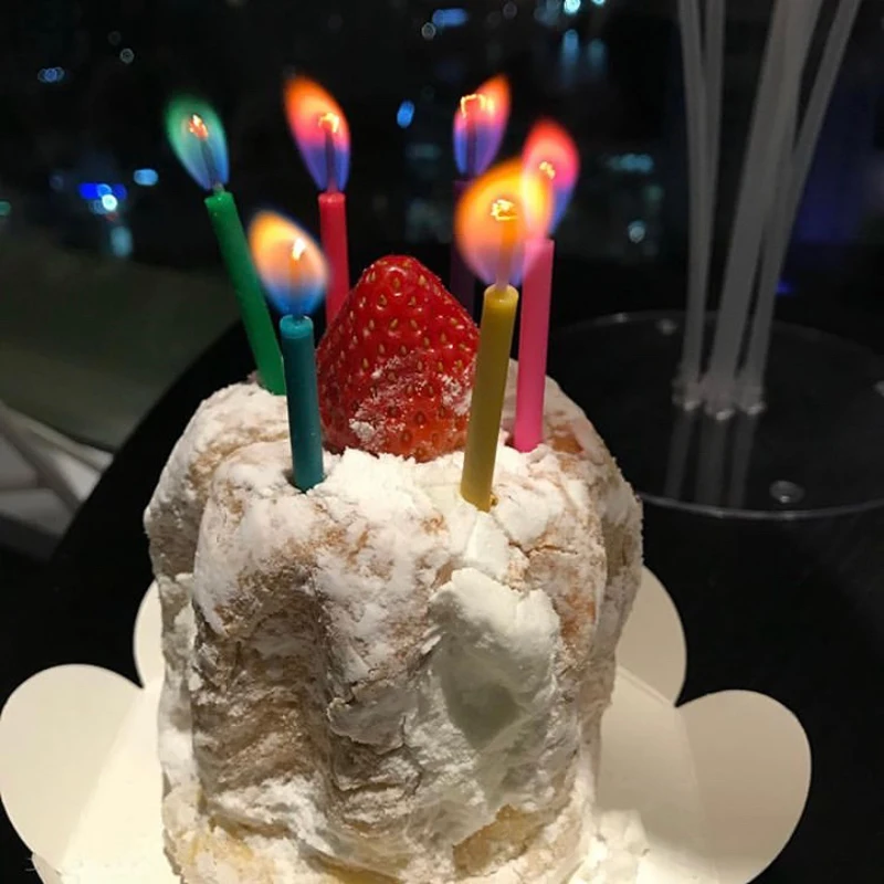 Цветные светящиеся свечи для детского дня рождения фотореквизит банкета на сто