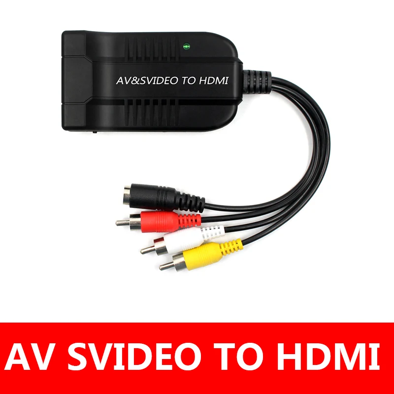 Conversor de Vídeo para Hdmi Adaptador Vídeo Áudio r l Saída Cvbs Hdmi in av & s
