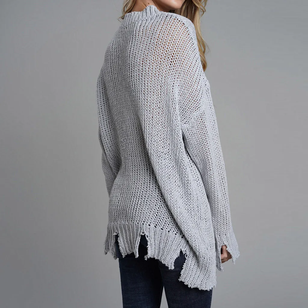 Новинка 2019 весна-осень женский свободный вязаный свитер с цветочным принтом