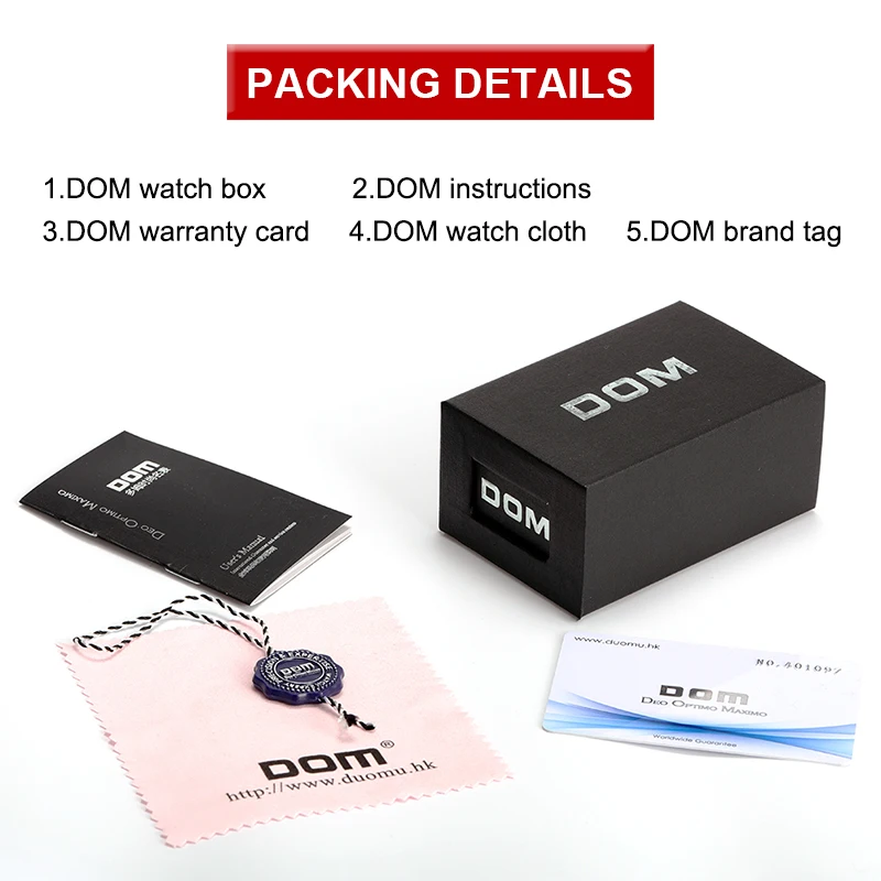 

DOM Black Casual Mesh Belt Fashion Quartz Watch Mens Watches Top Brand Luxury Waterproof Clock Relogio Masculino M-1289BK-1M