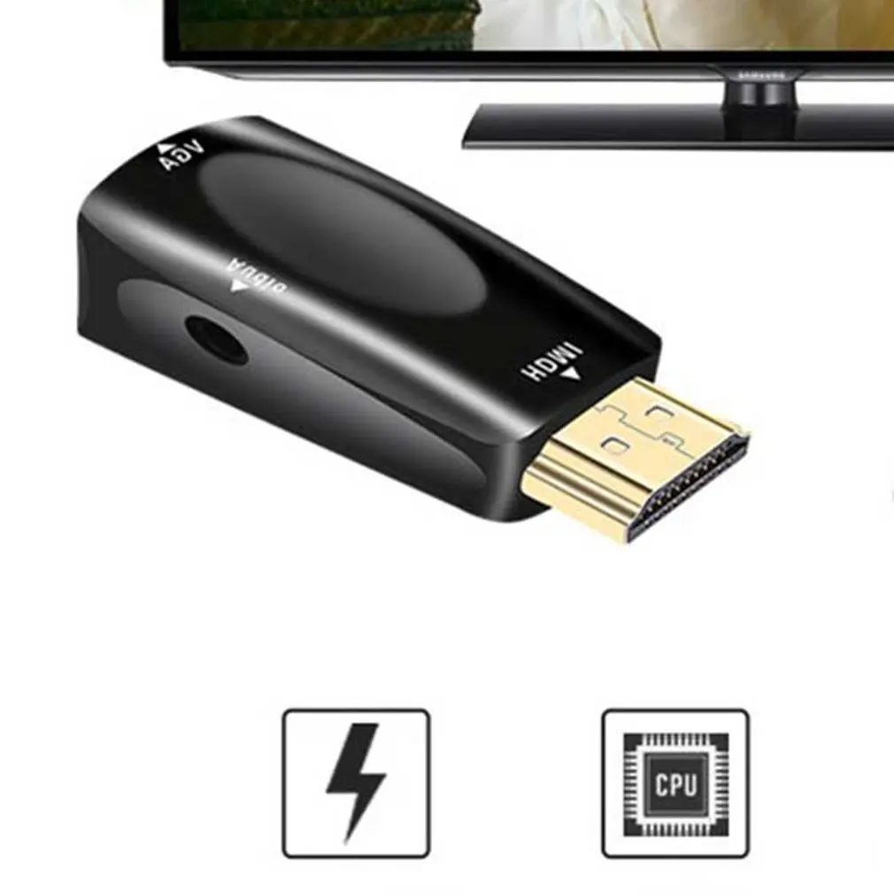 Адаптер HDMI в VGA конвертер аудиокабеля Папа мама HD 1080P для ПК ноутбуков ТВ