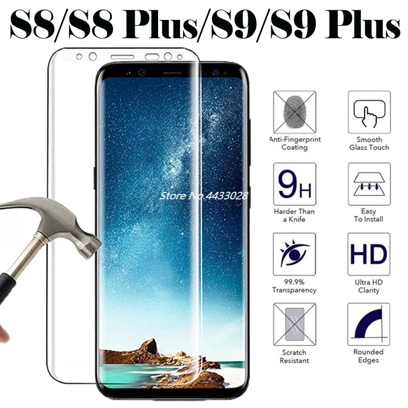 Для Samsung Galaxy S8 Защитное стекло для экрана S9 S 8 9 Plus 3D протектор на Cam S8Plus S9Plus 8S