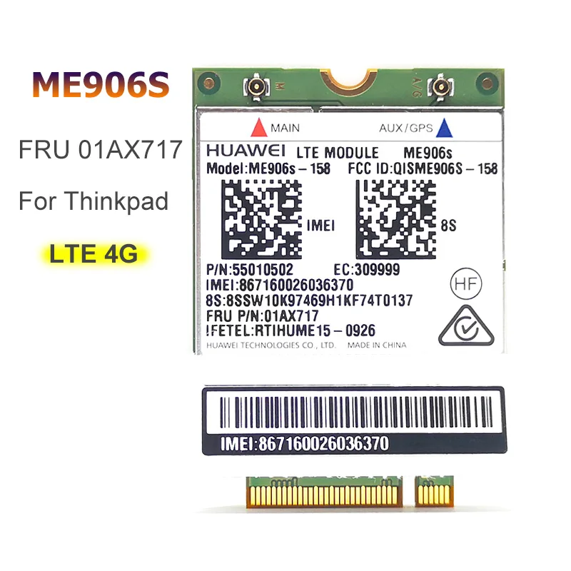 

ME906S Suitable For Lenovo X260 T460 T560 X1C L560 P50 ME906S-158 module 01AX717 00JT491 M.2 Qualband 4G Card